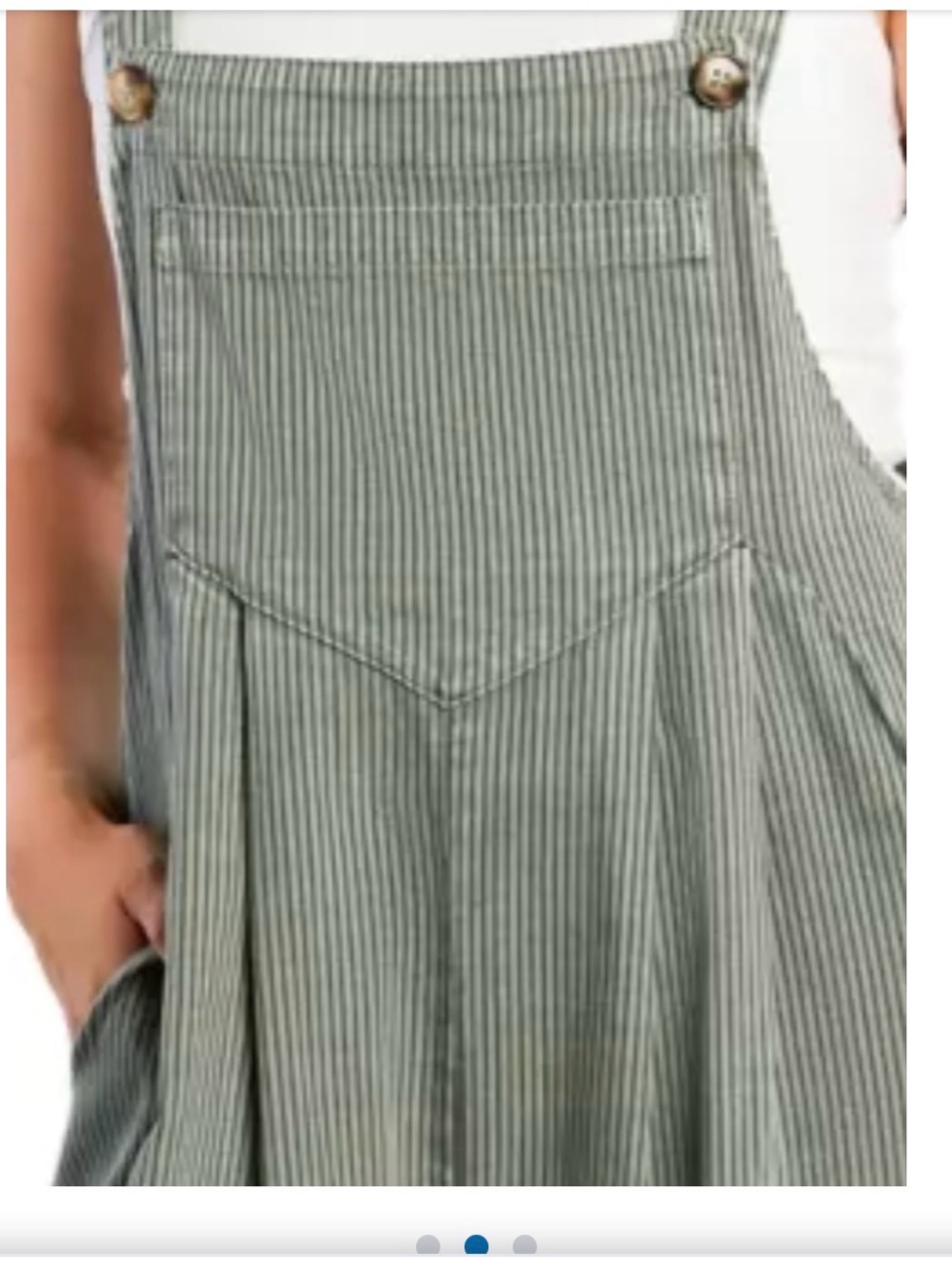 Billy T Green Striped Cotton Overalls - Picture 6 of 11